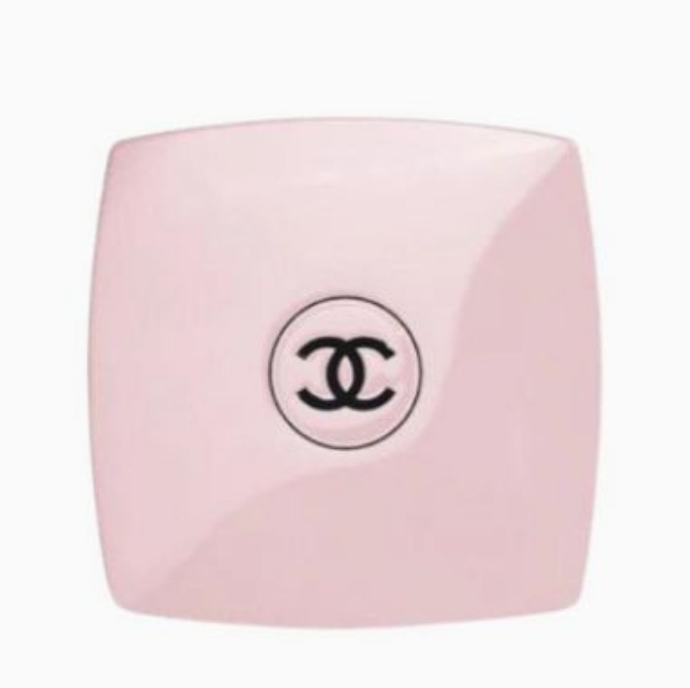 CHANEL Pink Compact Case with Black Logo